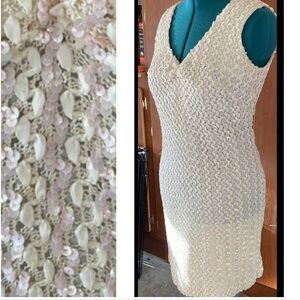 Vintage Edith Flagg 60’s Pink Sequin Ribbon Dress 14